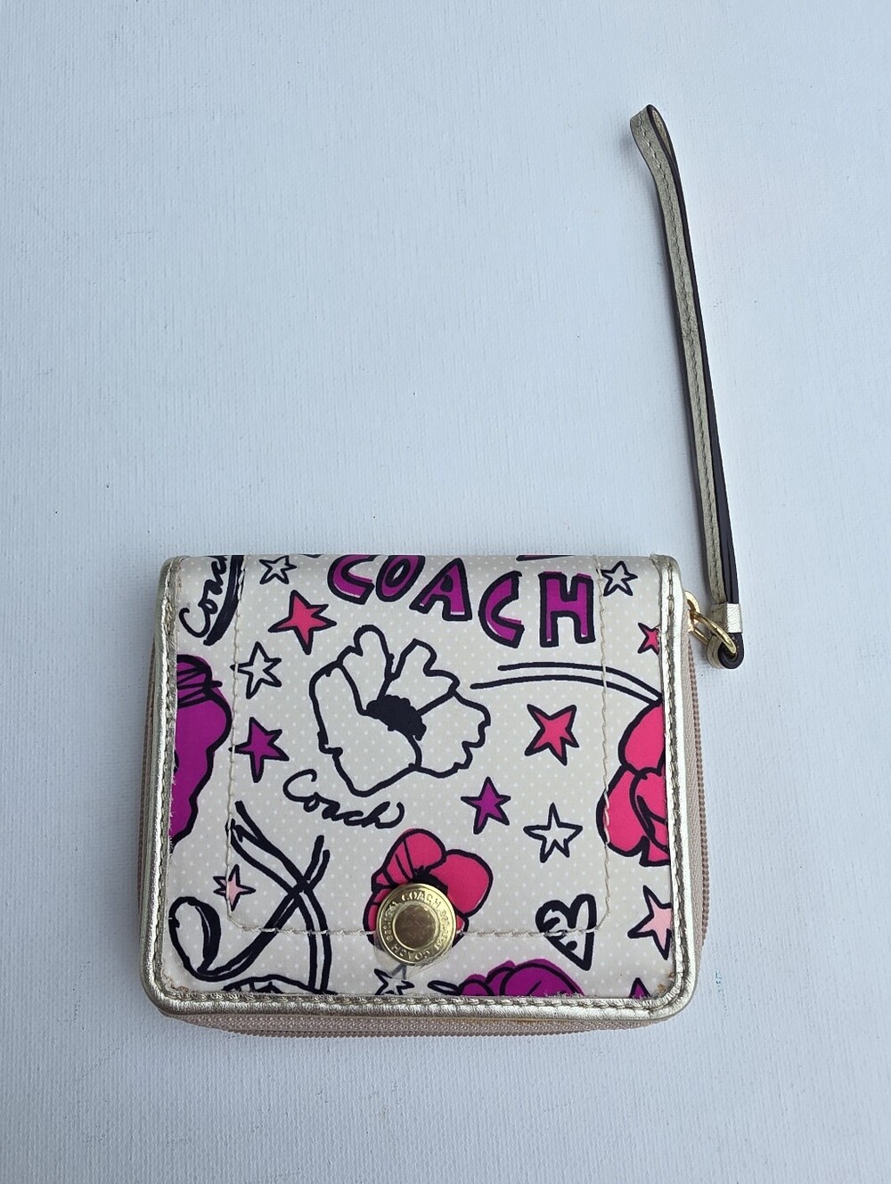 NWT Coach Kyra Poppy Zip Around Wallet Wristlet